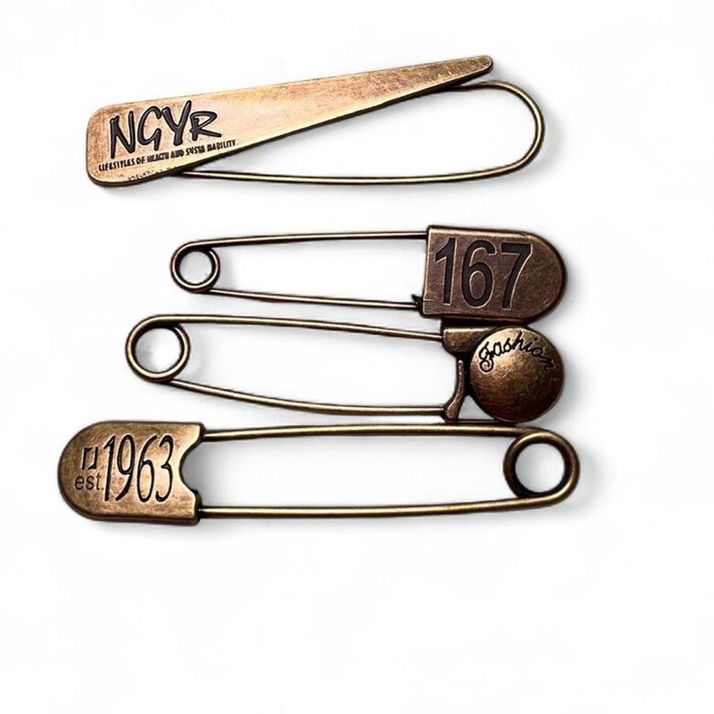 Vintage Style Bronze Safety Pin Set